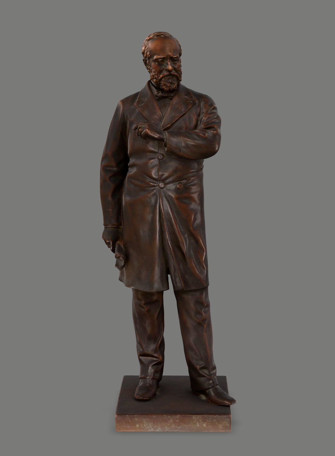 James A. Garfield, a small bronze by John Quincy Adams Ward, standing on its base